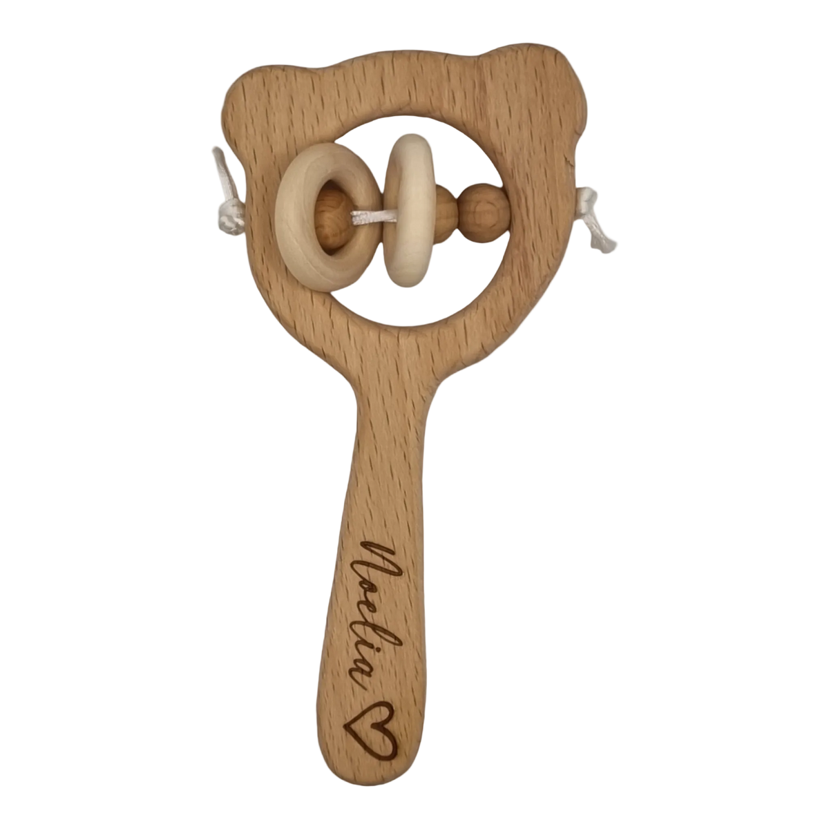 Babyrassel Holz mit Gravur