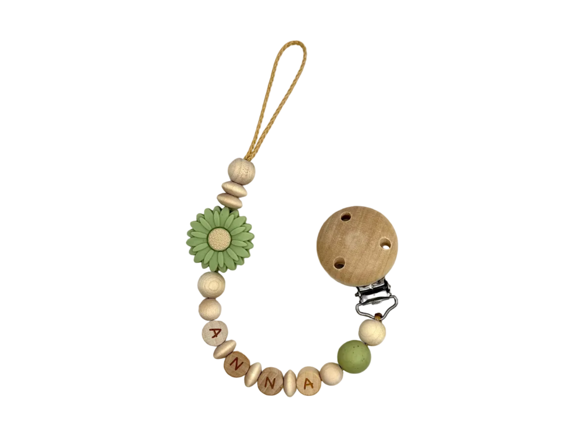 Schnullerkette "Green Flower"