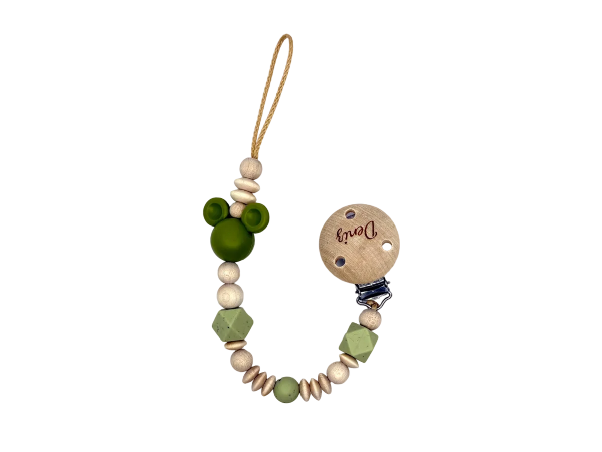 Schnullerkette "Green Mickey"