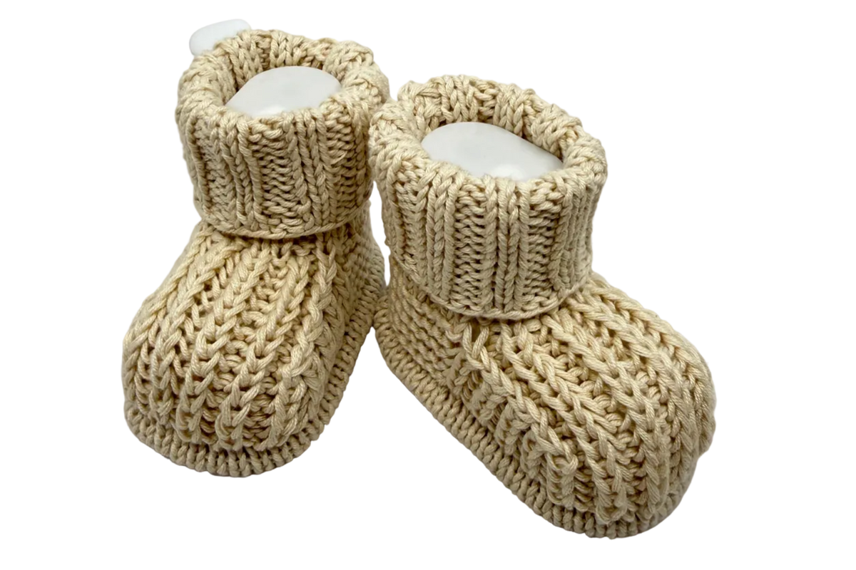 Premium Strickschuhe "cozy" Créme