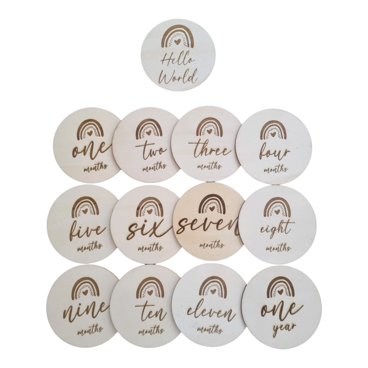 Meilensteinkarten aus Holz personalisierbar mit Gravur