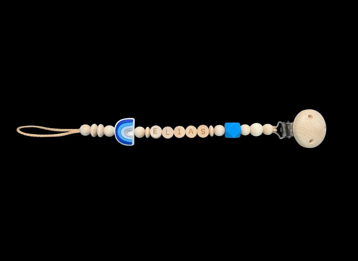 Schnullerkette Rainbow Blue