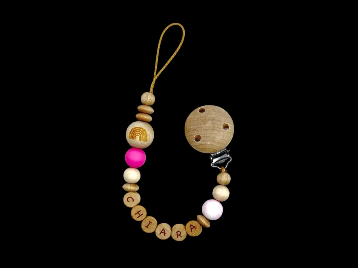 Schnullerkette "pinky rainbow"